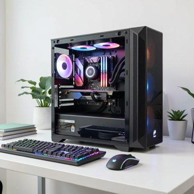 an all in one computer on a white desk