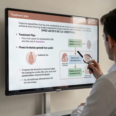 a treatment plan being explained on a screen