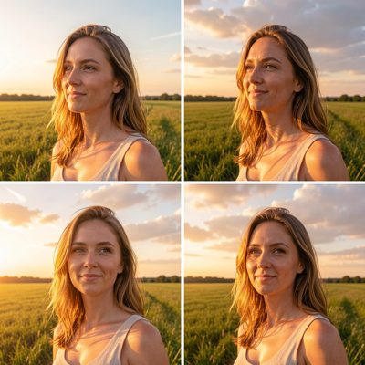 different times of day: morning and afternoon shots