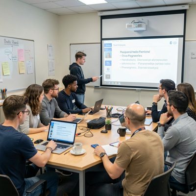 a group project being presented to a class