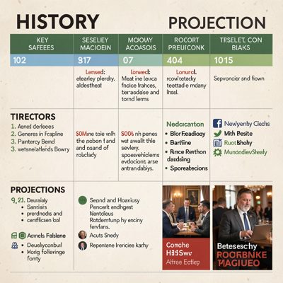 history timeline projection highlighting key events