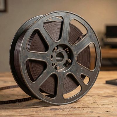 a film reel on a spool