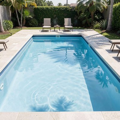 a hydrotherapy pool with still blue water