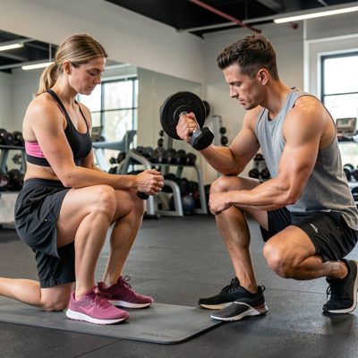 personal trainers analyzing technique