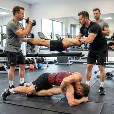 coaches demonstrating proper form