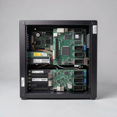a single board computer cluster in a small rack