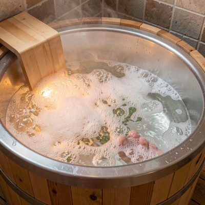 a foot spa with bubbling warm water