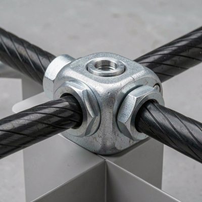 a cable raceway corner fitting with cable turning through it