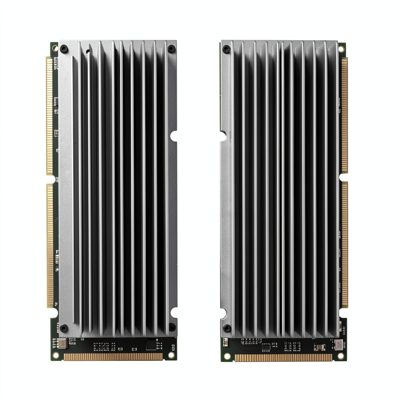 ram modules with tall finned heatspreaders, no logos, no text, no branding