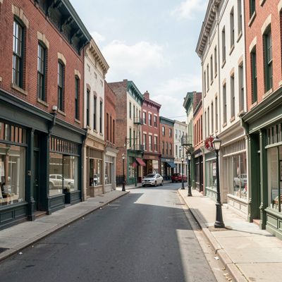 a studio backlot street of false building fronts