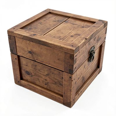 a wooden box with a fitted lid