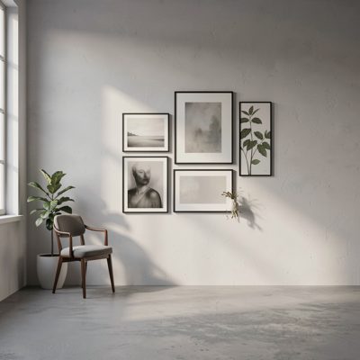 a studio wall with soft natural light